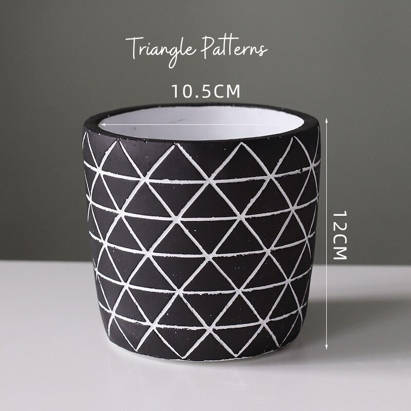 HomeQuill‚Ñ¢ Retro Geometric Flower Pots - Nordic Side - 
