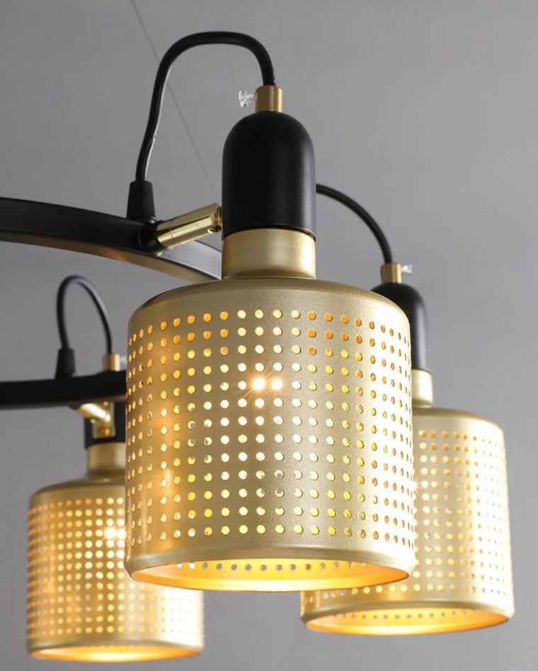 WOMO Industrial Adjustable Gold Chandelier-WM2262