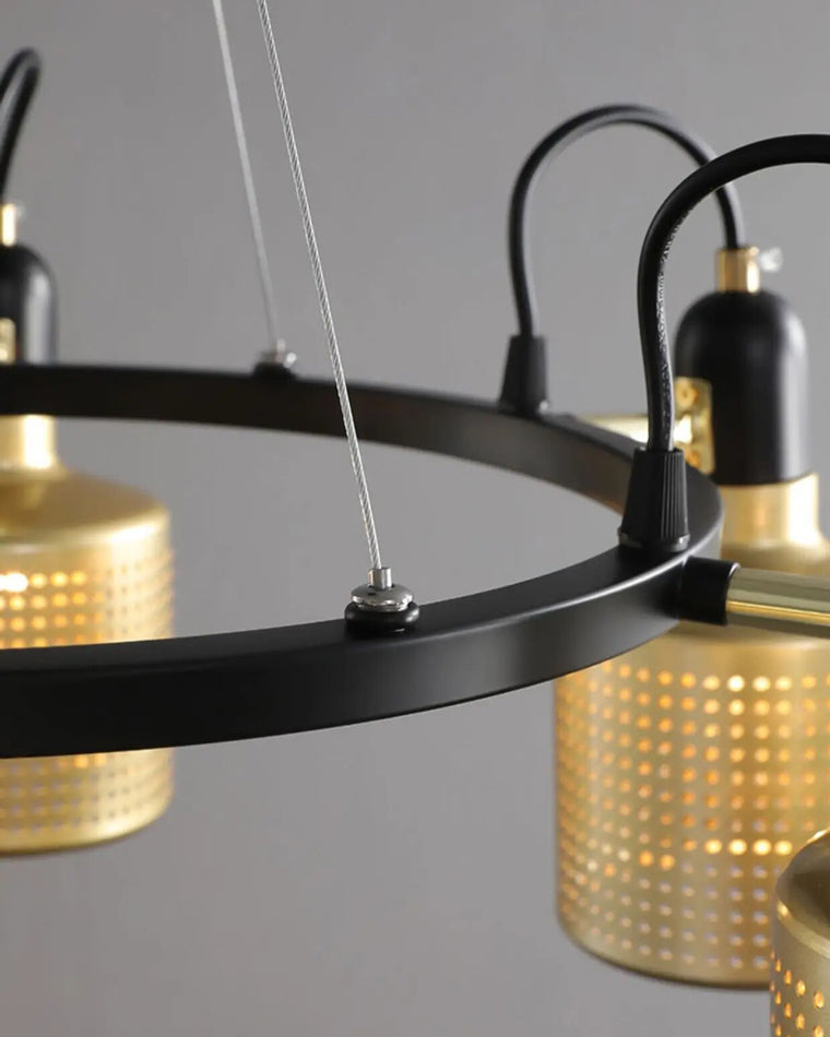 WOMO Industrial Adjustable Gold Chandelier-WM2262