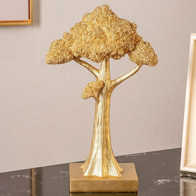 HomeQuill‚Ñ¢ Golden Money Tree Statue - Nordic Side - 