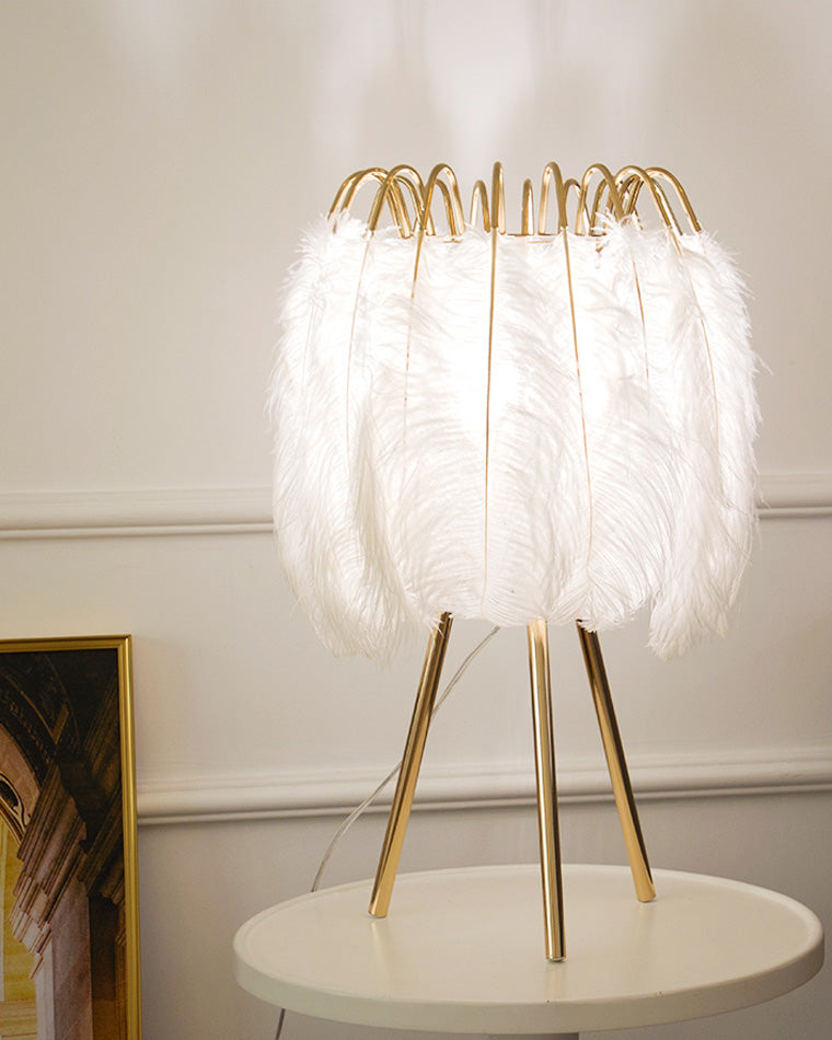 WOMO Stylish Tripod Feather Table Lamp-WM8036