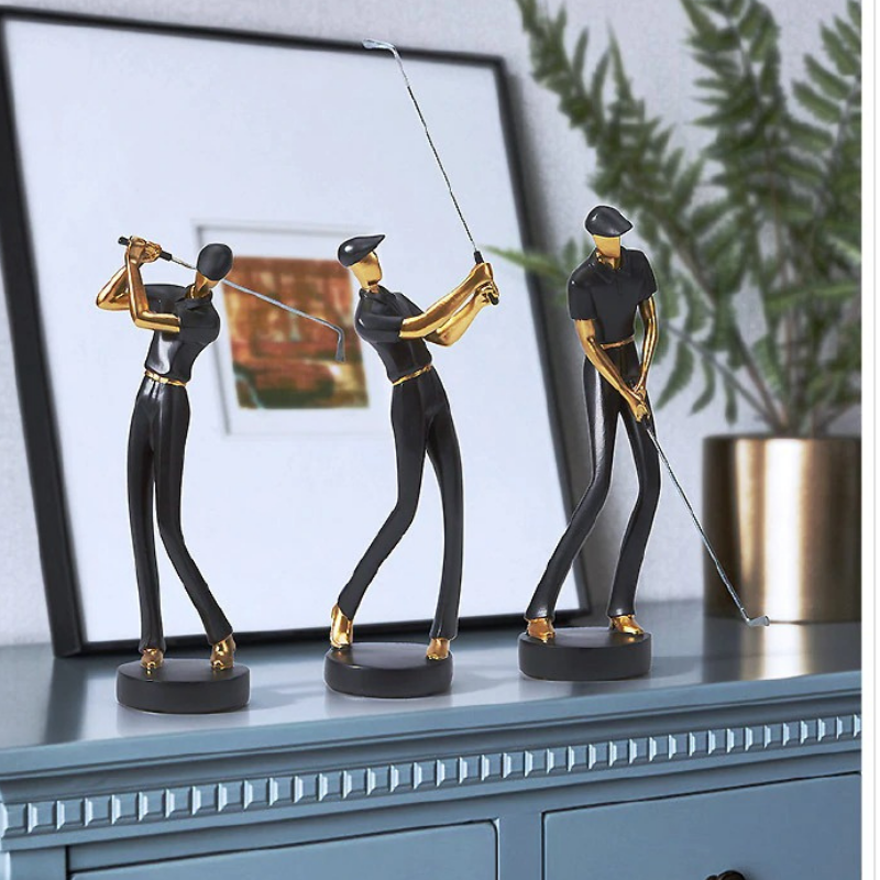 HomeQuill‚Ñ¢ Modern Golfer Figurines - Nordic Side - 