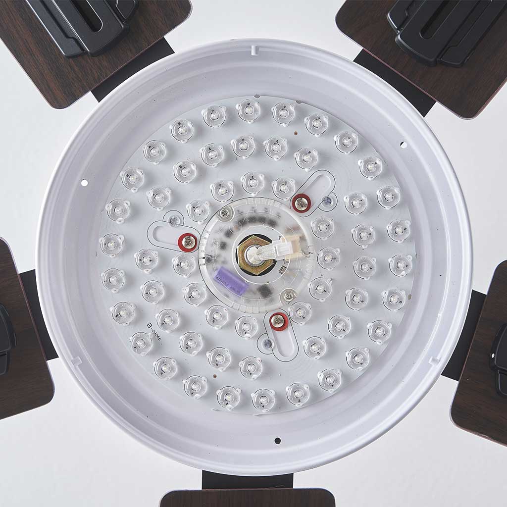 Ceiling Fan with Light Traditional Quiet Semi Flush Mount, 5 Wood Blades