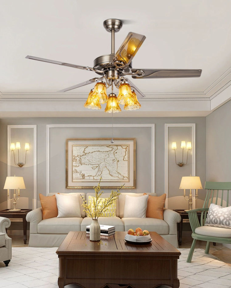 WOMO Vintage Ceiling Fan Chandelier-WM5018