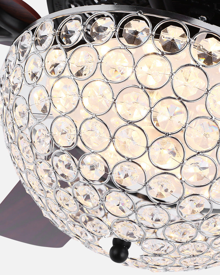 WOMO Vintage Crystal Ceiling Fan Chandelier-WM5033