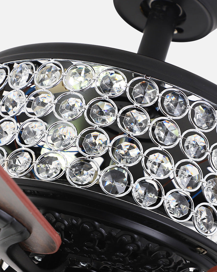 WOMO Vintage Crystal Ceiling Fan Chandelier-WM5033