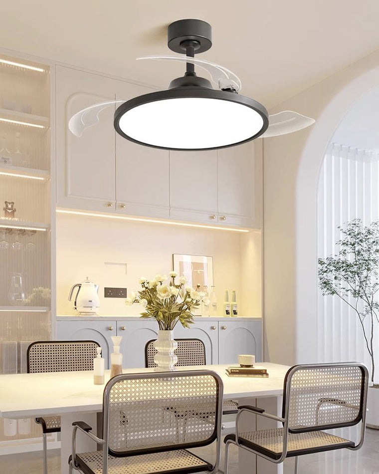 WOMO White Retractable Ceiling Fan Lamp-WM5035