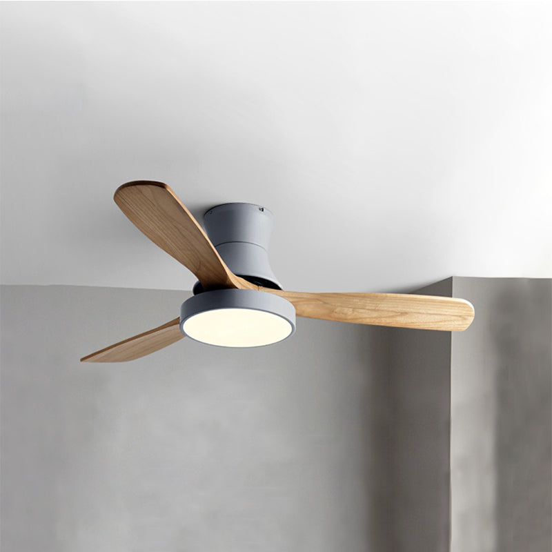 WOMO 3 Wood Blade Hugger Ceiling Fan Lamp-WM5120