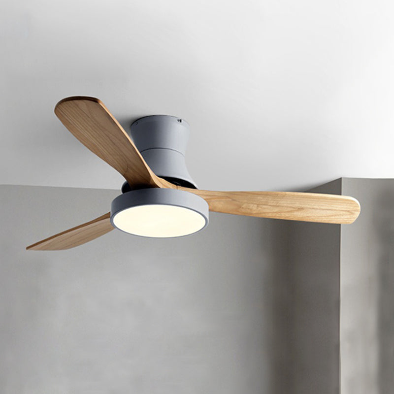 WOMO 3 Wood Blade Hugger Ceiling Fan Lamp-WM5120