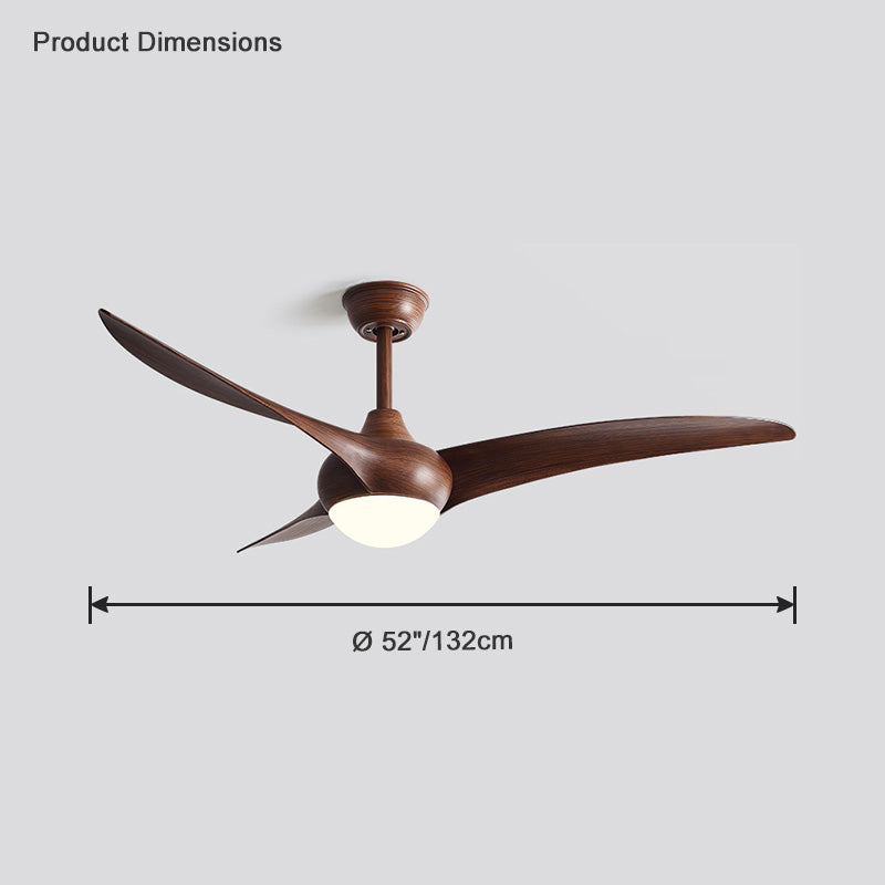 WOMO 3 Wave Blade Ceiling Fan Lamp-WM5016