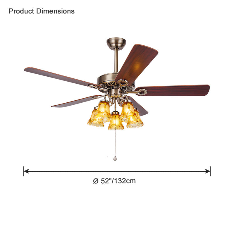 WOMO Vintage Ceiling Fan Chandelier-WM5018