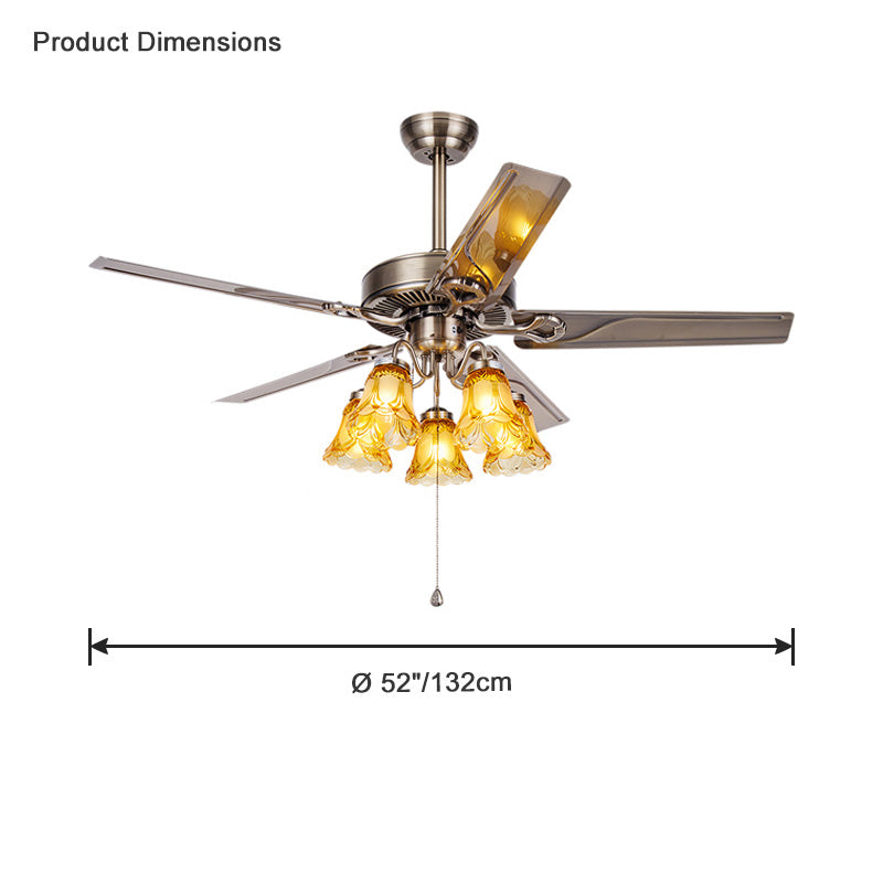 WOMO Vintage Ceiling Fan Chandelier-WM5018