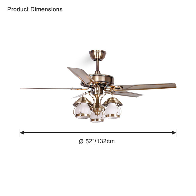 WOMO 52" Vintage Ceiling Fan Chandelier-WM5031