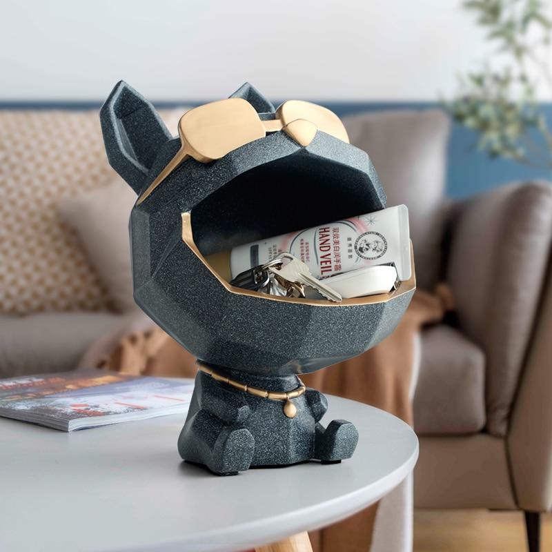 Cool Hand-Painted Dog Storage Figurine