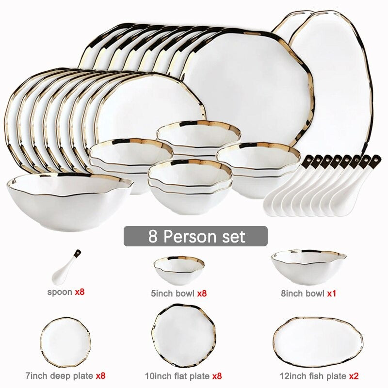 Nora Black White Dinnerware Set