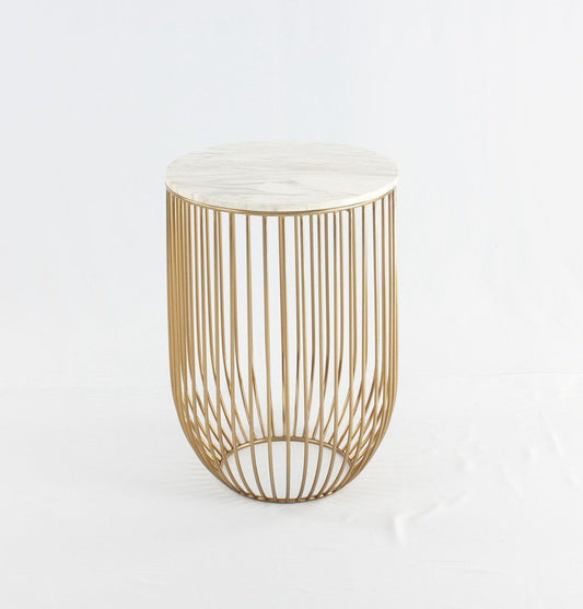 Mie Carrara Marble End Table