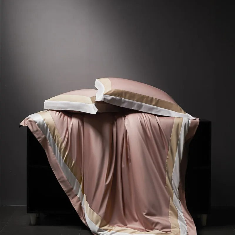 Luxor Pink Stripe Egyptian Cotton Bedding Set