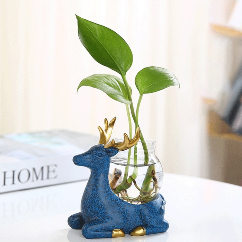 HomeQuill‚Ñ¢ Hydroponic Deer Vase - Nordic Side - 