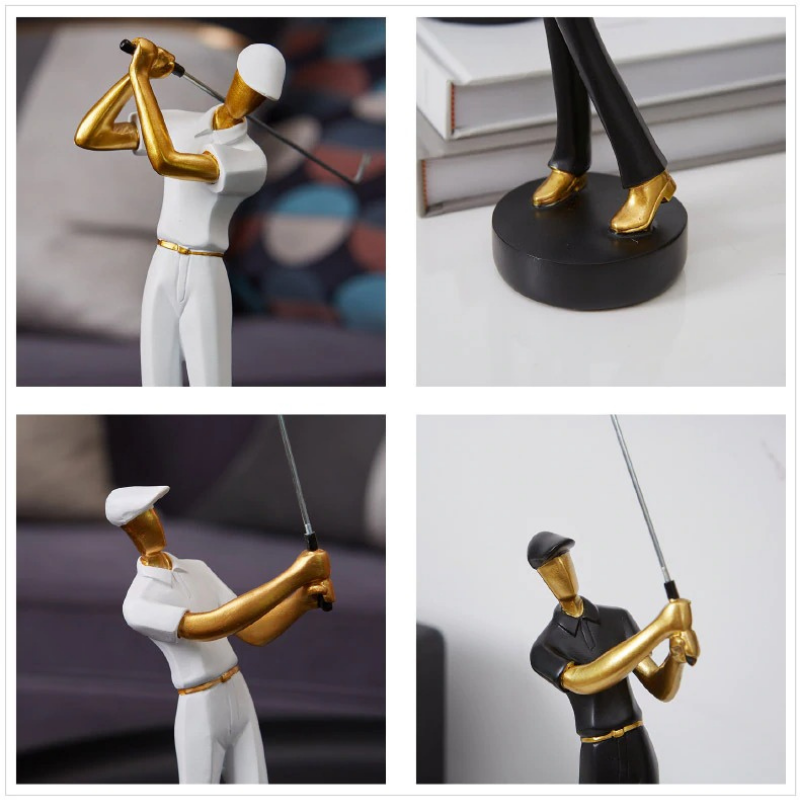 HomeQuill‚Ñ¢ Modern Golfer Figurines - Nordic Side - 