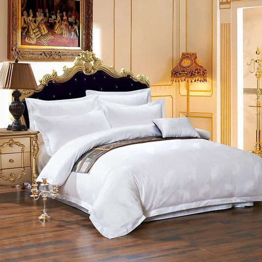 Pero White Cotton Jacquard Bedding