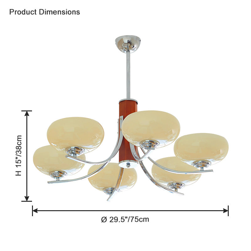WOMO Swoop Arm Milk Glass Chandelier-WM2302
