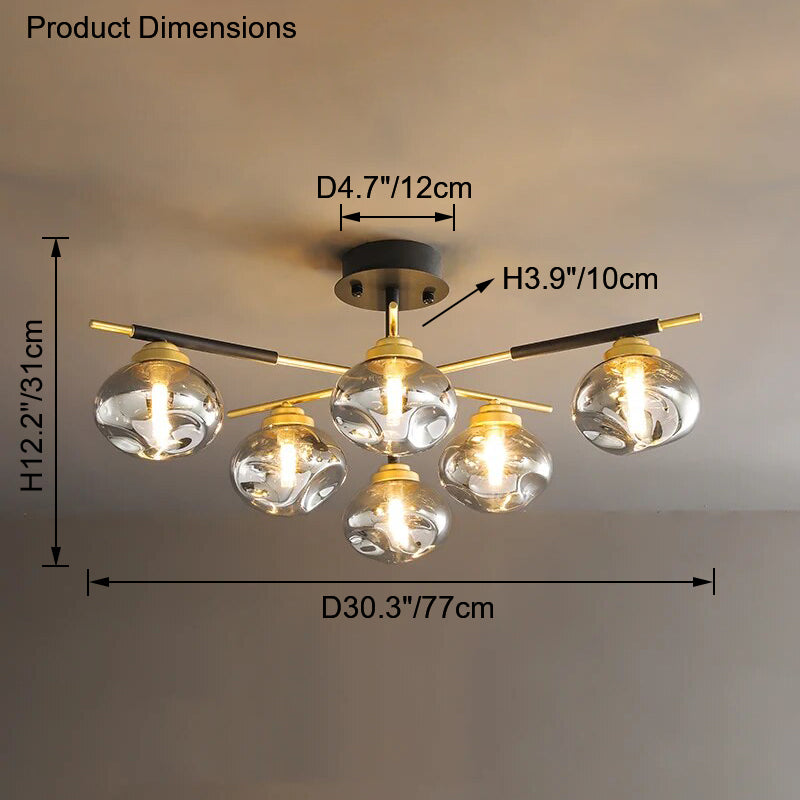 WOMO Blown Glass Flush Mount Chandelier-WM2261