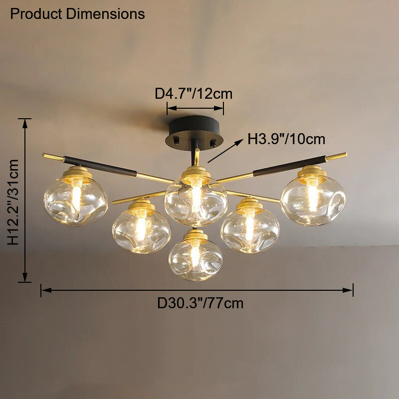 WOMO Blown Glass Flush Mount Chandelier-WM2261