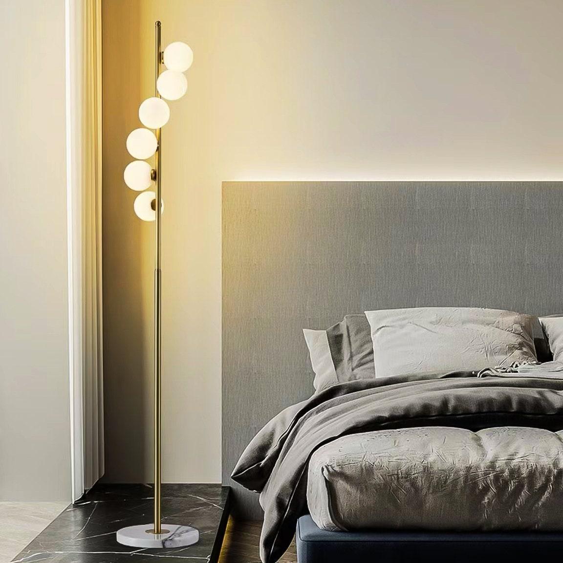 6-Bulb Golden Floor Lamp