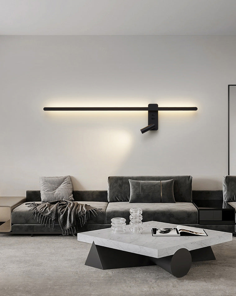 WOMO Switchable Long Linear Wall Sconce with Spotlight-WM6068