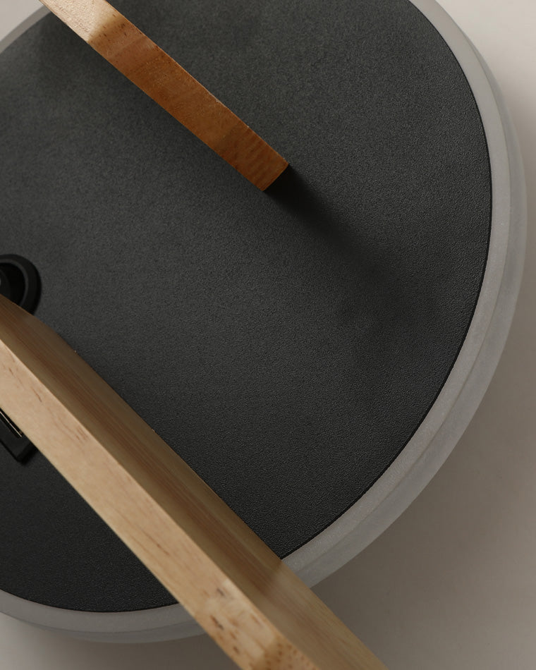 WOMO Round Accent Wall Sconce with Shelf, Switch and USB-WM6084