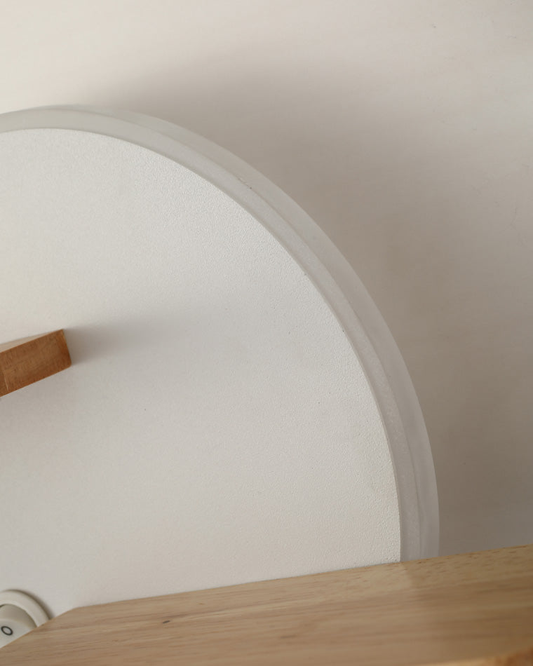 WOMO Round Accent Wall Sconce with Shelf, Switch and USB-WM6084