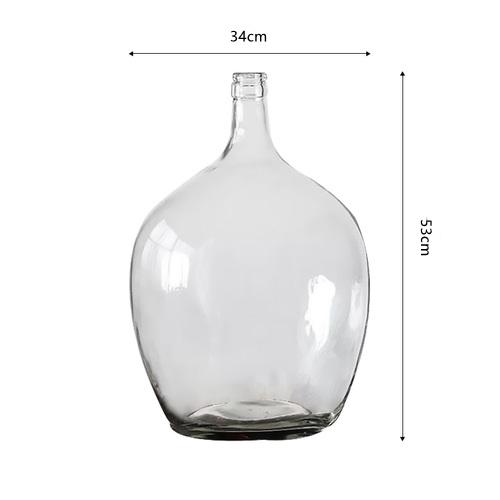 Large Clear Glass Belly Vase