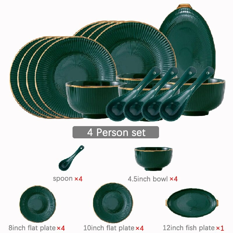 Ocula Green Luxury Dinnerware Set