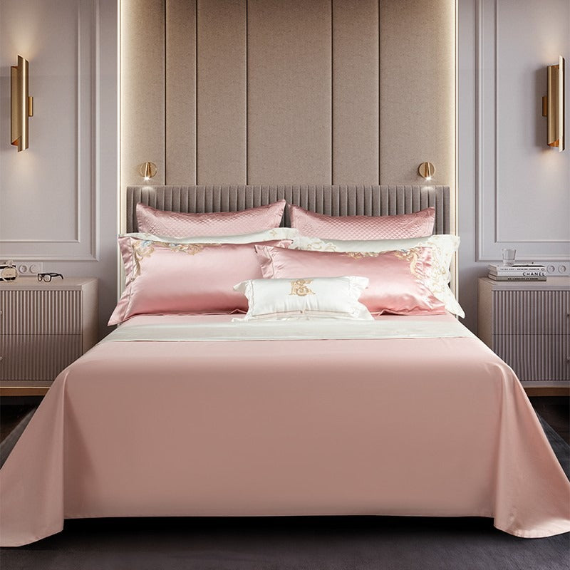 Esana Pink Embroidery Egyptian Cotton Bedding Set