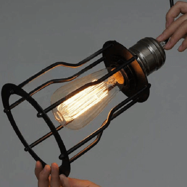 6 Head Industrial Wire Cage Chandelier