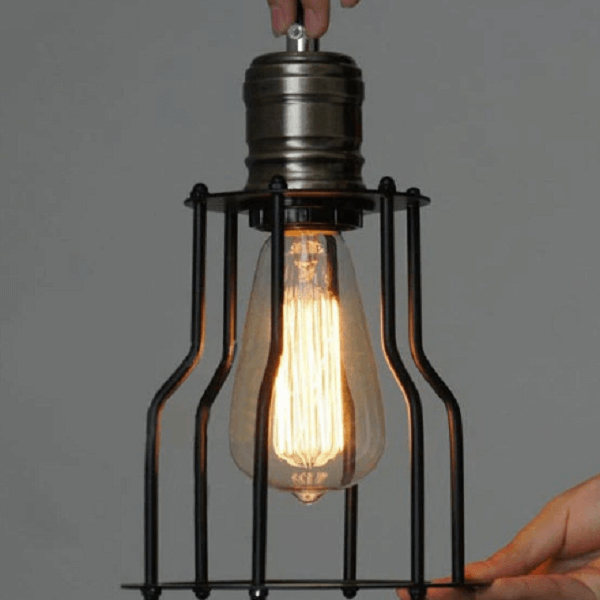 6 Head Industrial Wire Cage Chandelier