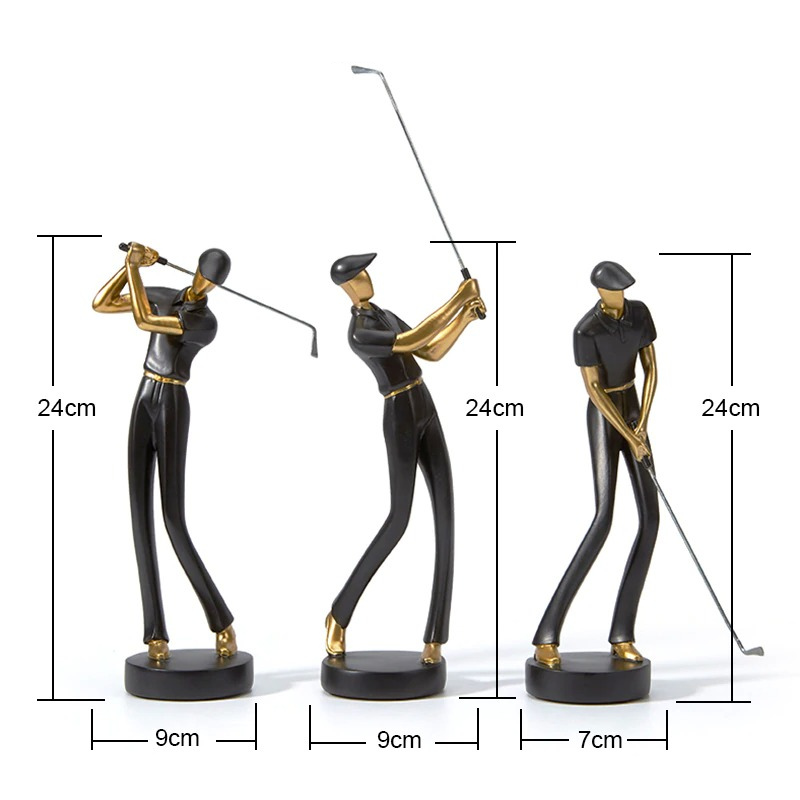 HomeQuill‚Ñ¢ Modern Golfer Figurines - Nordic Side - 