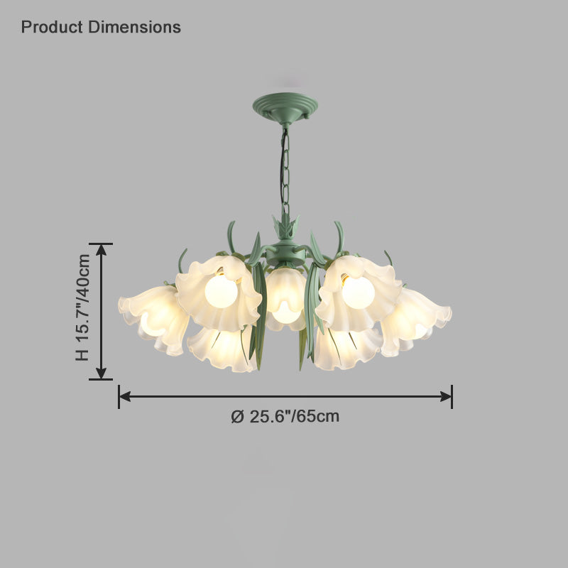 WOMO Tole Flower Glass Chandelier-WM2307