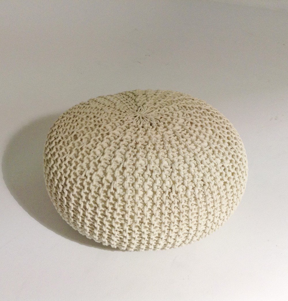 Handmade Round Knitted Pouf - Nordic Side - 06-01, feed-cl0-over-80-dollars, gfurn, hide-if-international, us-ship