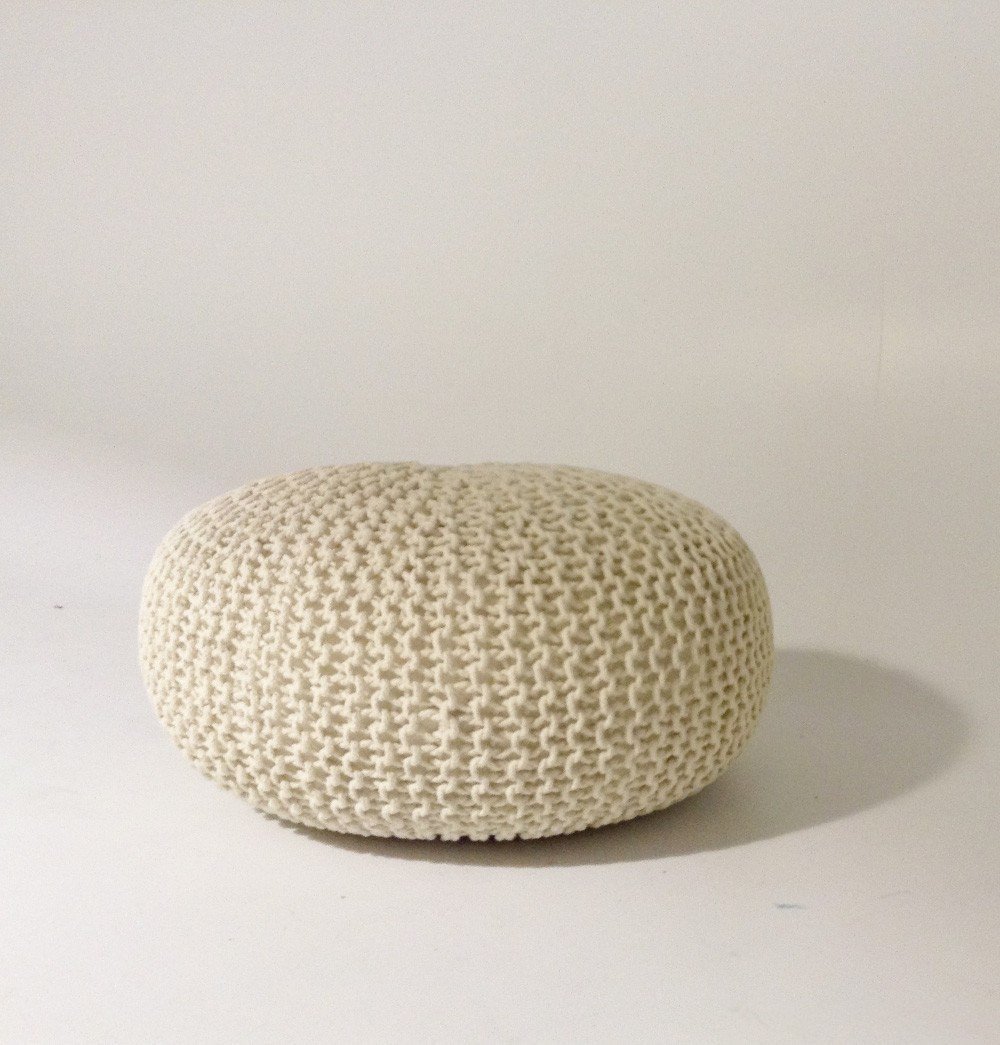 Handmade Round Knitted Pouf - Nordic Side - 06-01, feed-cl0-over-80-dollars, gfurn, hide-if-international, us-ship
