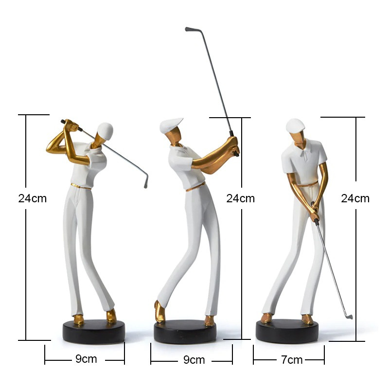 HomeQuill‚Ñ¢ Modern Golfer Figurines - Nordic Side - 
