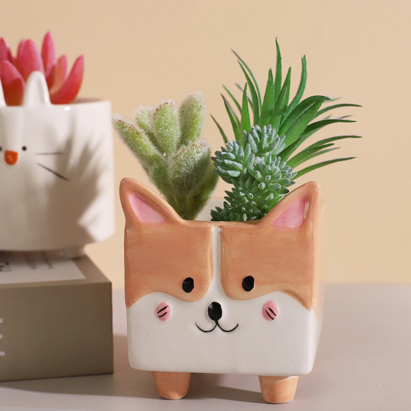HomeQuill‚Ñ¢ Miniature Animal Succulent Pots - Nordic Side - 