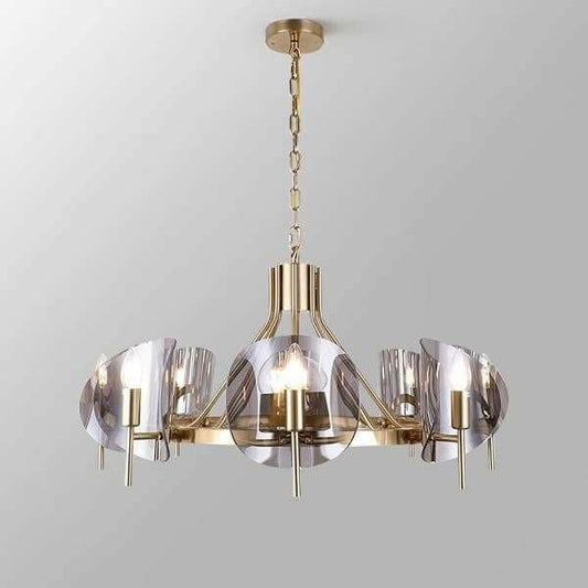 8 - Light Modern Wagon Wheel Chandelier