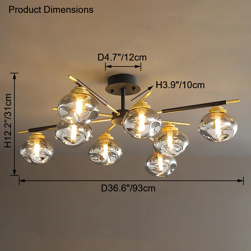 WOMO Blown Glass Flush Mount Chandelier-WM2261