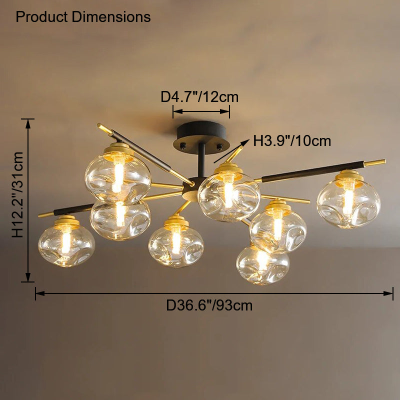 WOMO Blown Glass Flush Mount Chandelier-WM2261