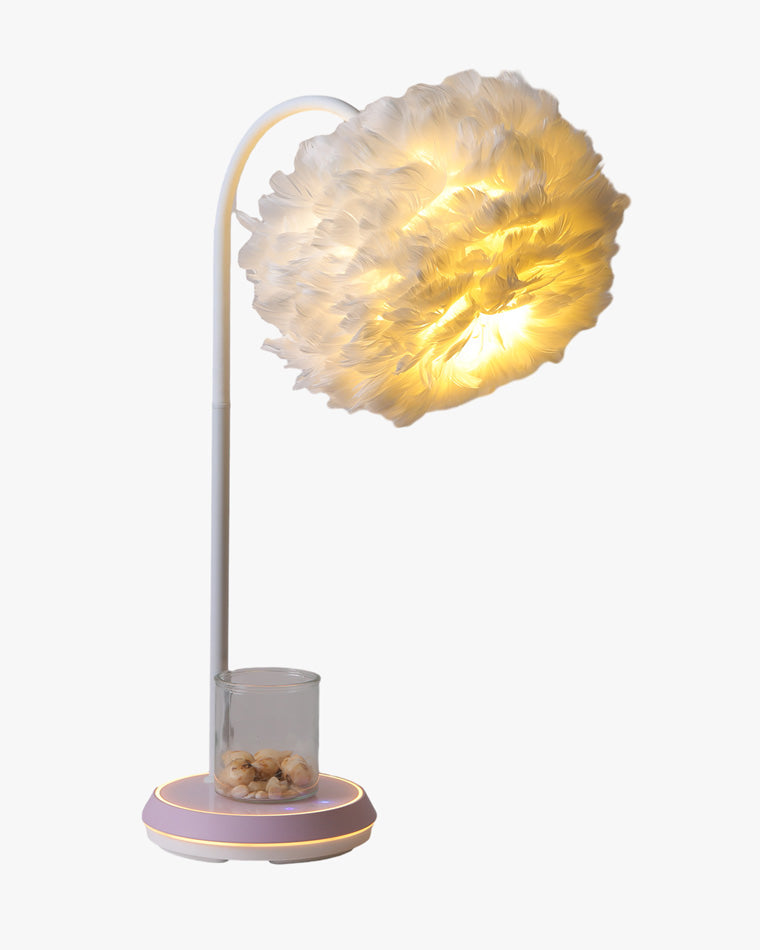 WOMO Dimmable Flexible Feather Night Lamp with Wireless Charger-WM8045