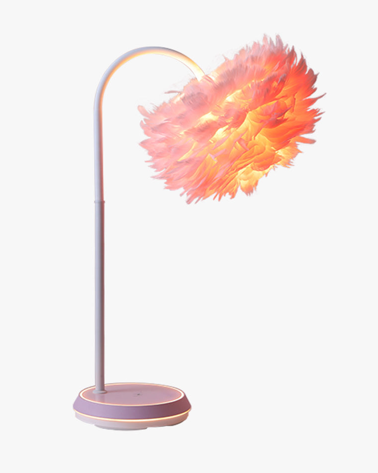 WOMO Dimmable Flexible Feather Night Lamp with Wireless Charger-WM8045