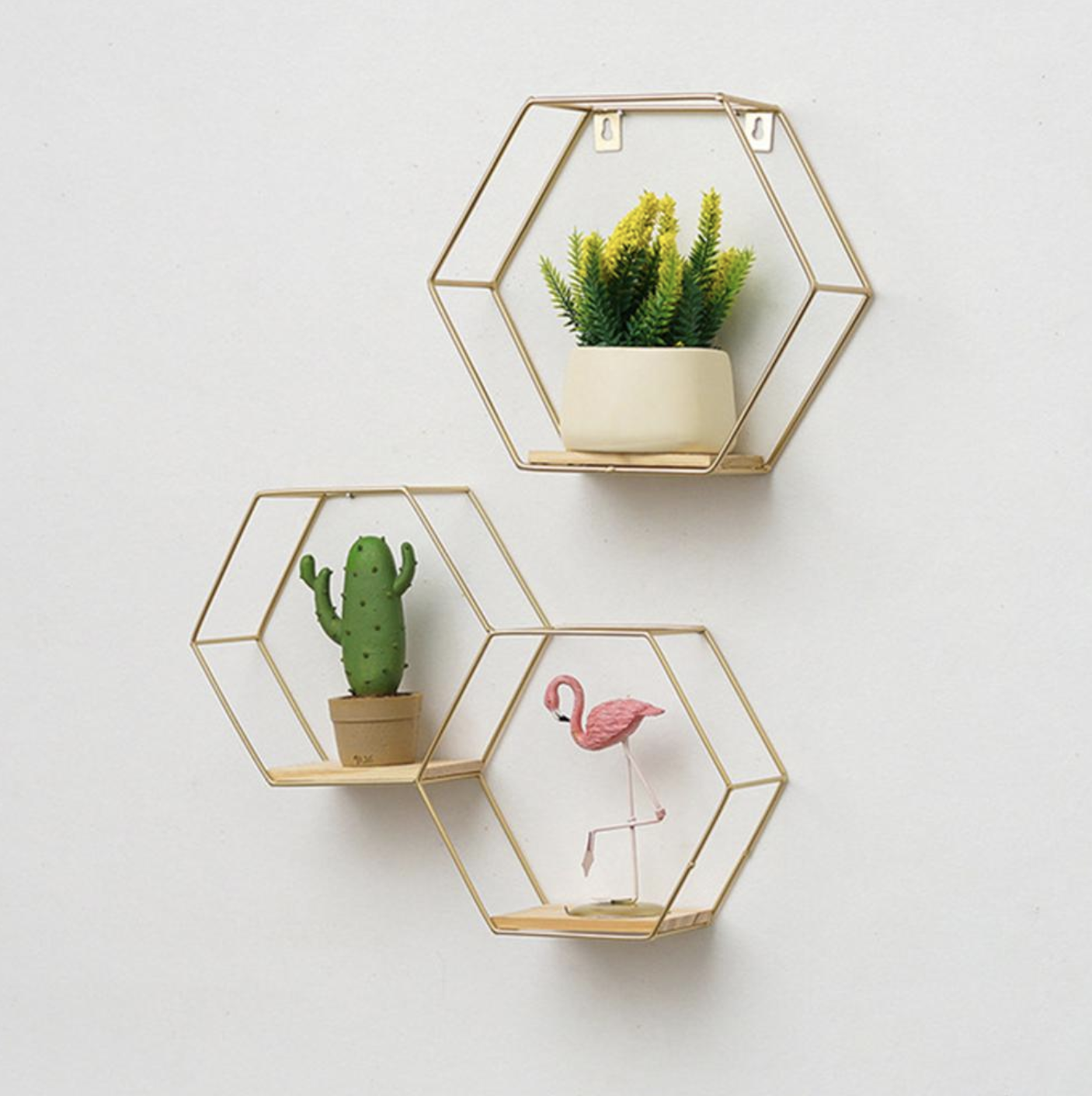 Evonnal Hexagon Floating Shelves - Nordic Side - evonnal, floating, hexagon, shelf, shelves