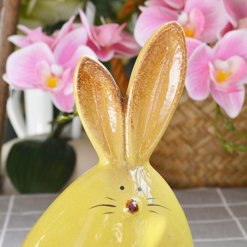 HomeQuill‚Ñ¢ Ceramic Bunny Tabletop Set - Nordic Side - 