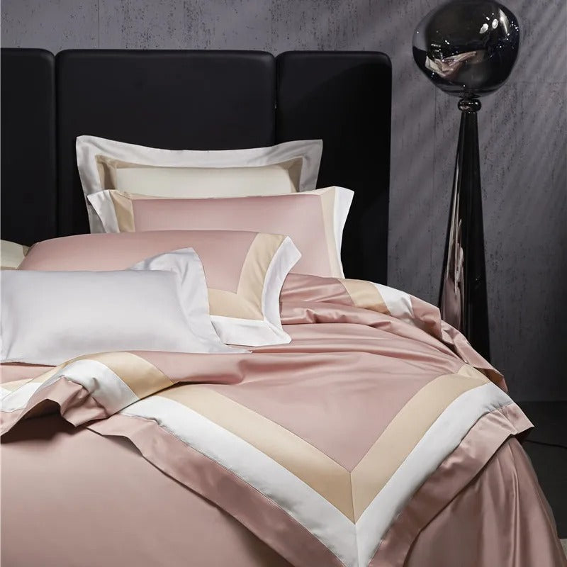 Luxor Pink Stripe Egyptian Cotton Bedding Set
